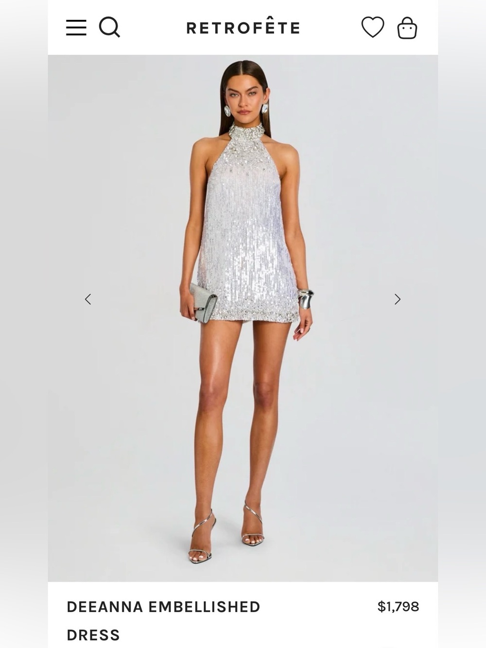 NWT Retrofête Deeanna Embellished Mini Dress Size Small/Perfect Condition